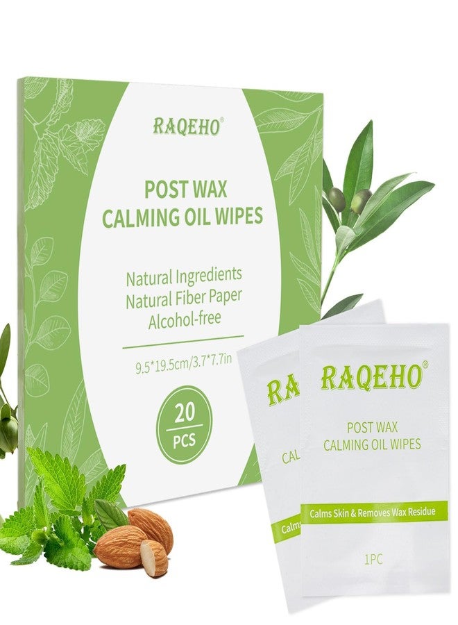 RAQEHO 20PCS Post Wax Wipes - After Waxing Calming Oil Wipes Post Wax Care for Body Facial Waxing Remover Aftercare Product for Hair Removal After Wax Care Remove Residue Waxing Aftercare Supplies - Image 1